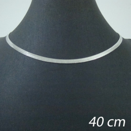 gargantilha aço inox antialérgico 40 cm - corrente cobra - 4 mm