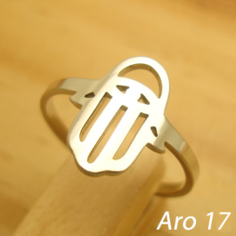anel em aço inoxidável antialérgico cor prata - tamanho do aro 17