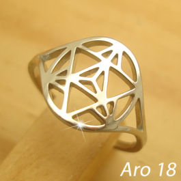 anel aço inoxidável antialérgico cor prata estrela vazada - aro 18