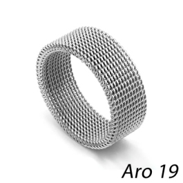 anel de malha flexível aço inoxidável antialérgico - aro 19