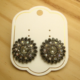 bijuterias baratas para revenda brinco círculo pequeno em metal com strass - altura 2,2 cm