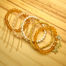 erikas bijoux kit de pulseiras pingentes de borboleta peças acrílico resina missangas - tamanho elástico