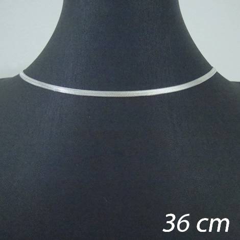 choker aço inox antialérgico 3 mm corrente de cobra - 36 cm - 3 mm