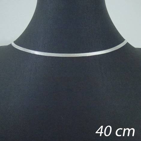 choker aço inox antialérgico corrente de cobra - 40 cm - 3 mm