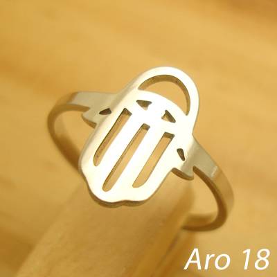 anel em aço inoxidável antialérgico cor prata - tamanho do aro 18